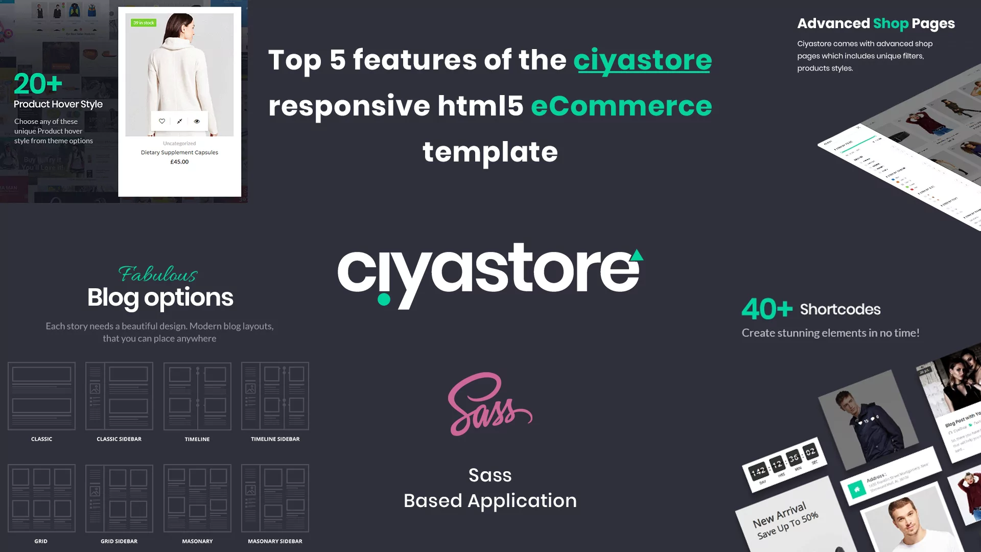 Top 5 features of the Ciyastore responsive html5 eCommerce template