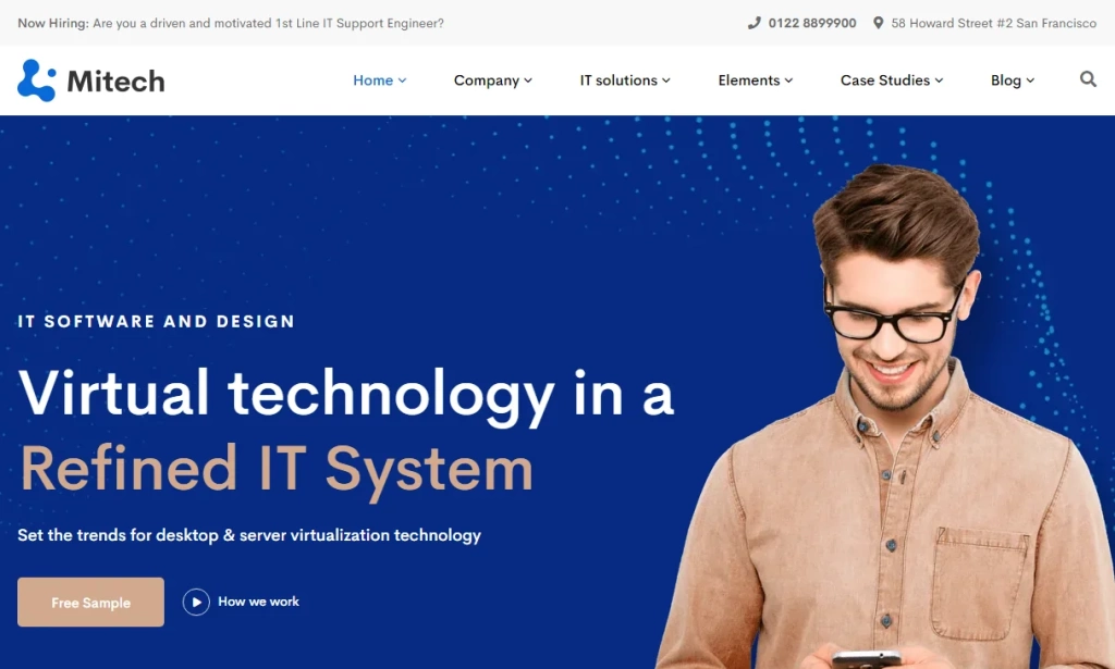 Screenshot of Mitech- IT solutions and services company HTML 5 Template