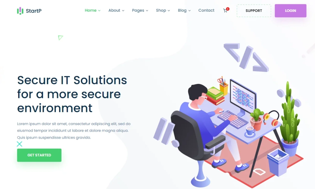Screenshot of StartP- IT startup and Digital services HTML template