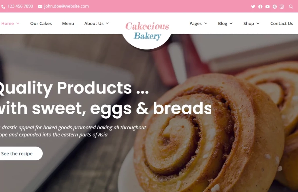 cakecious - bakery wordpress theme