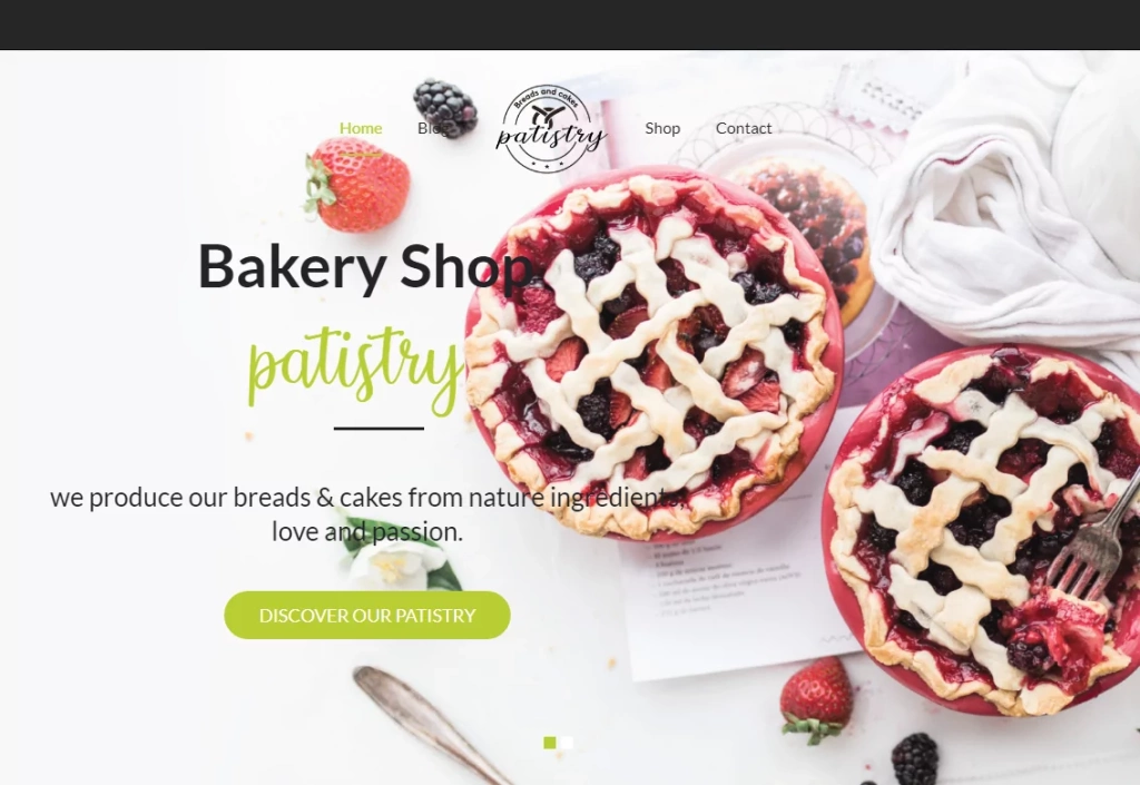 Patistry - bakery wordpress theme